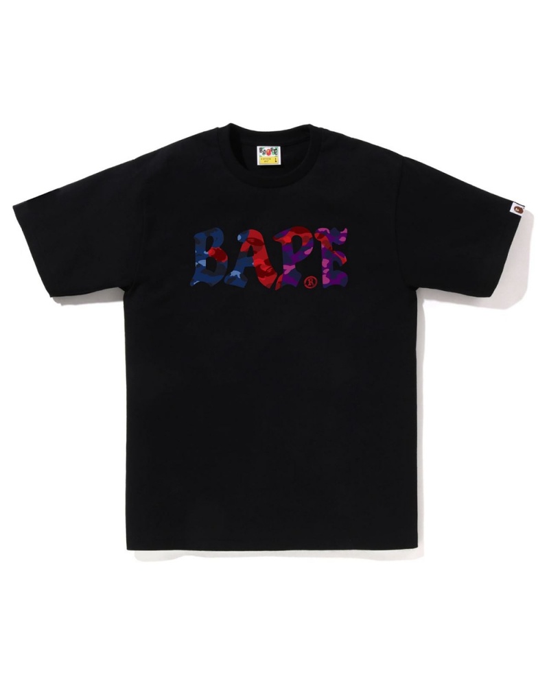 T Shirts Bape Crazy Logo Noir Homme | DTE-23328517